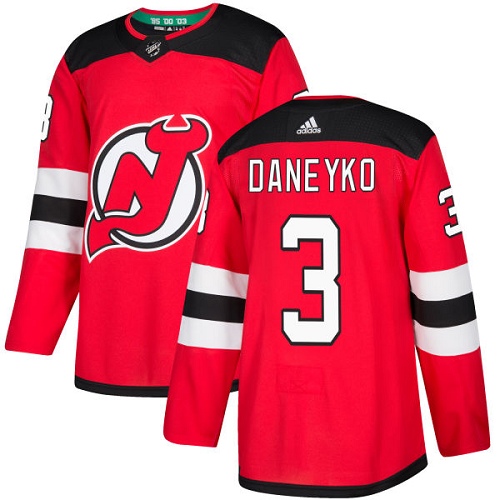 Adidas Devils #3 Ken Daneyko Red Home Authentic Stitched NHL Jersey - Click Image to Close